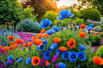 Blauer Mohn in der Landschaftsgestaltung