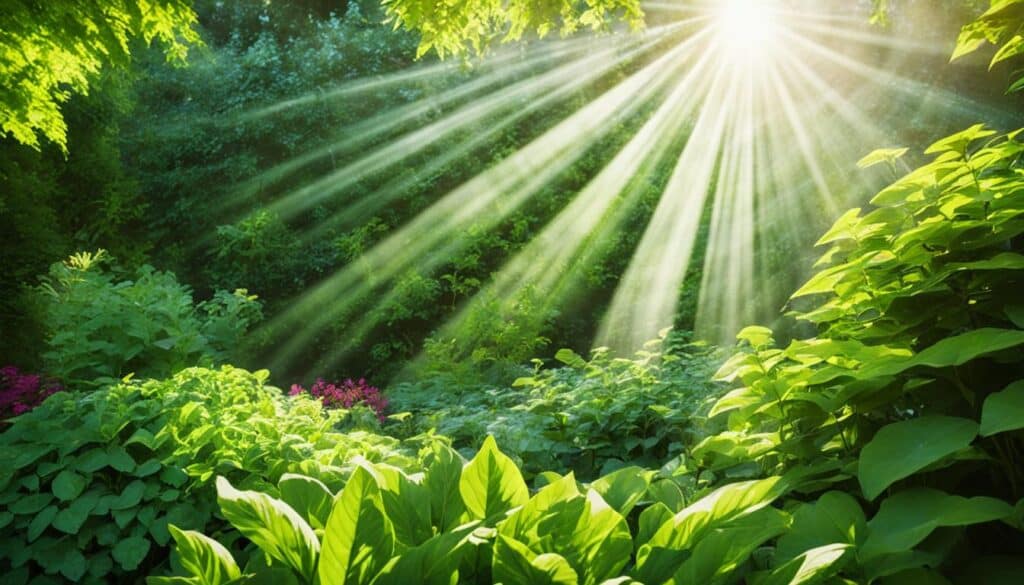 Sonneneinstrahlung im Garten