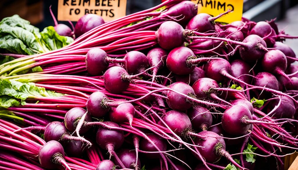 Frische Rote Beete beim Einkauf