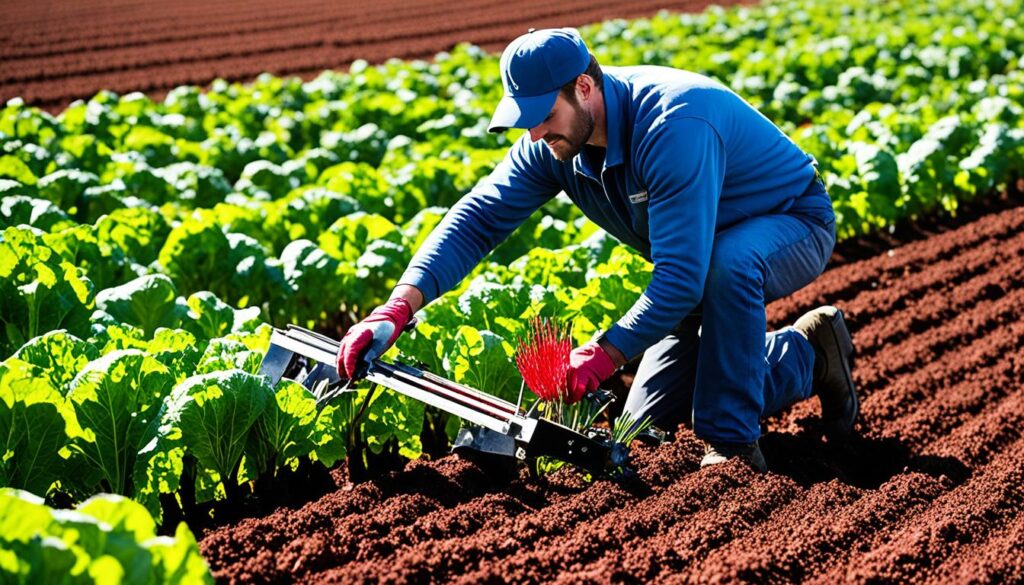 Mechanische Unkrautbekämpfung Rote Beete